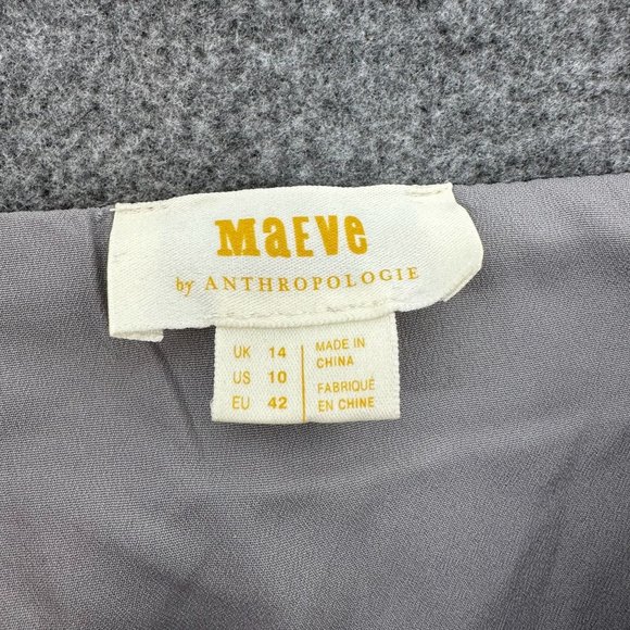Maeve Anthropologie Womens Gray Thick Ruffle Hem Button Lined Mini Skirt Size 10 - Picture 4 of 7